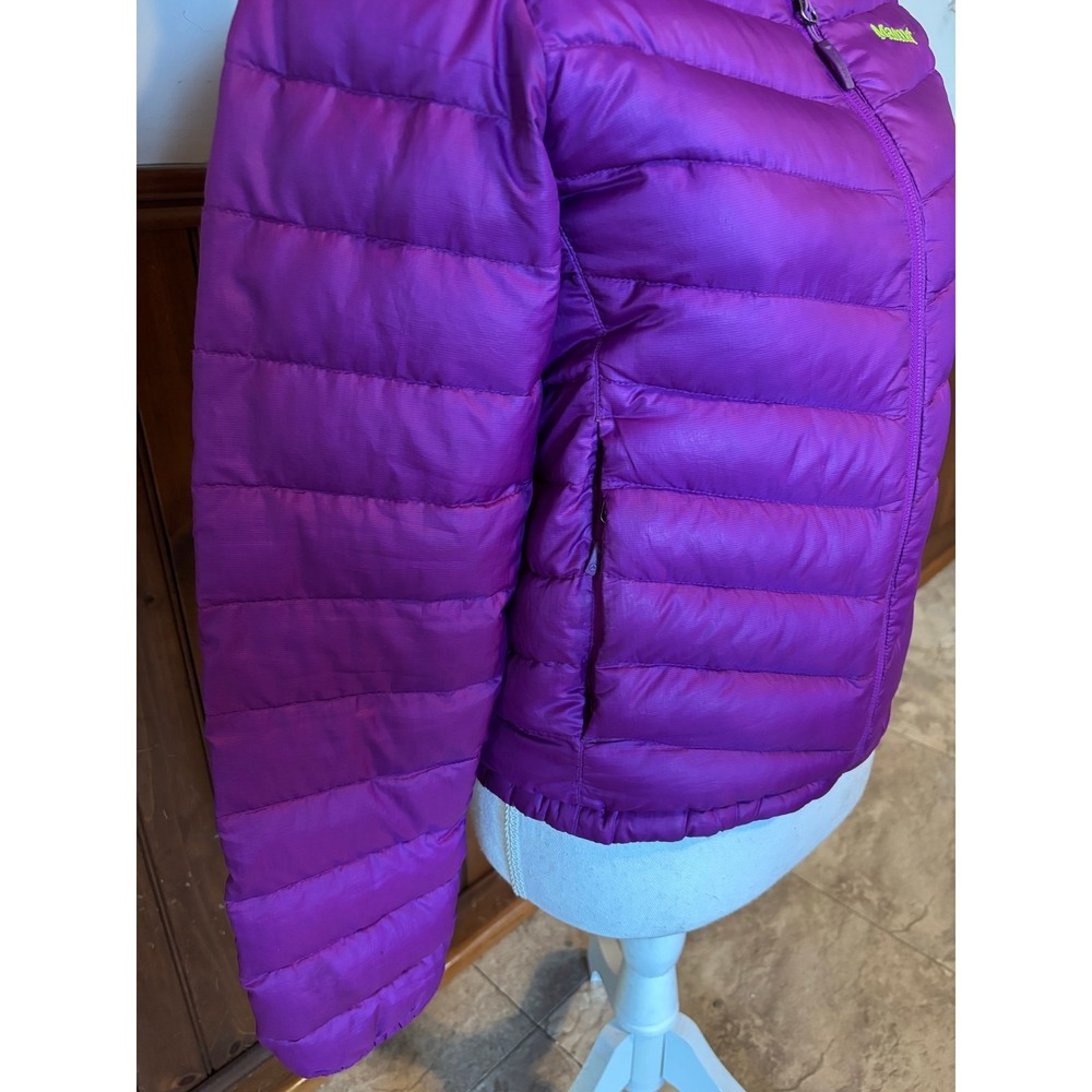 Marmot Womens 700 Fill Down‎ Jena Jacket Purple Lime Green Lightweight Size XS - Picture 3 of 14